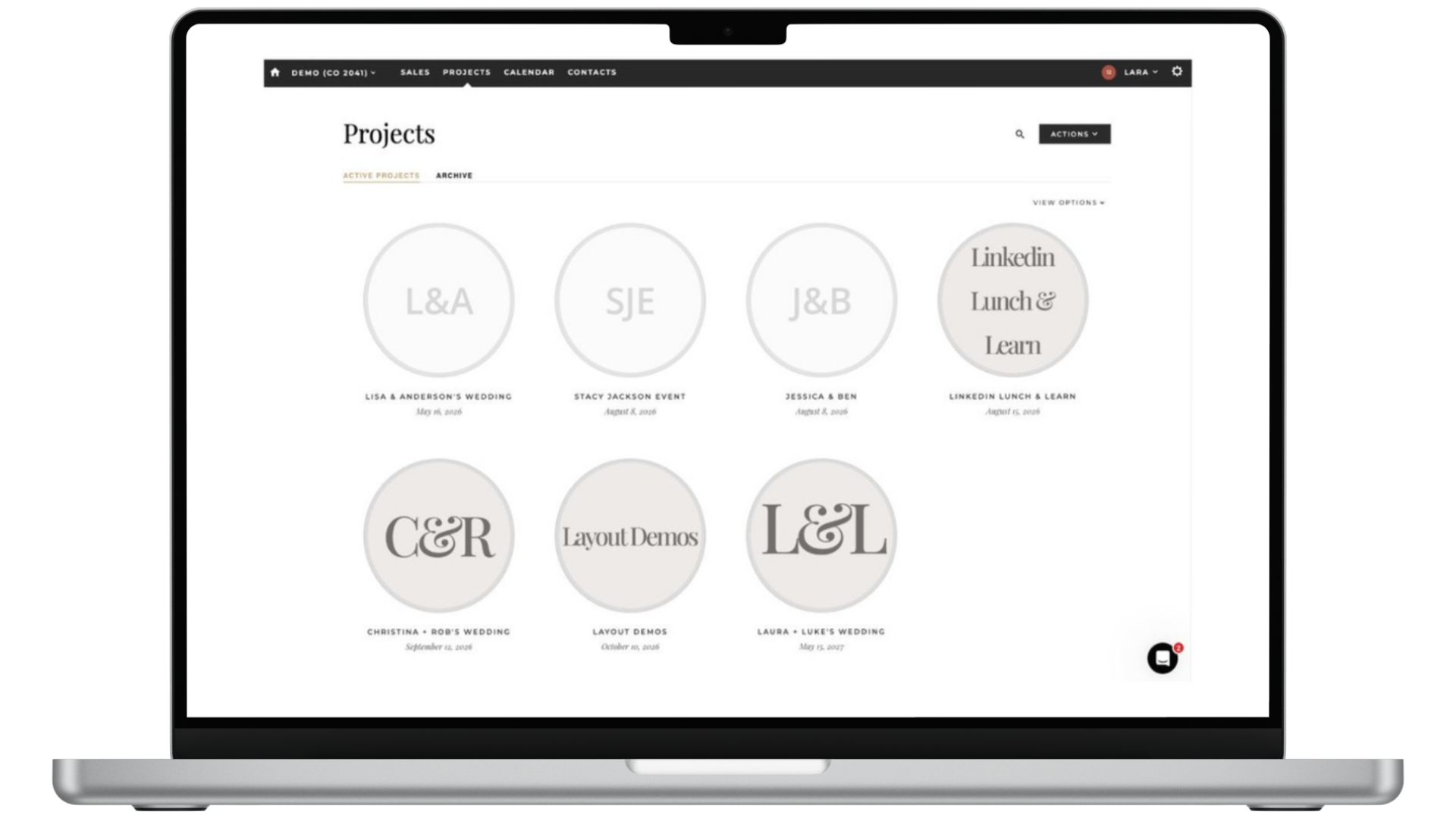 Project hero
Gemini said
A professional wedding planner uses a laptop to manage multiple client projects on the Aisle Planner Pro dashboard, streamlining event coordination through an organized digital workspace.