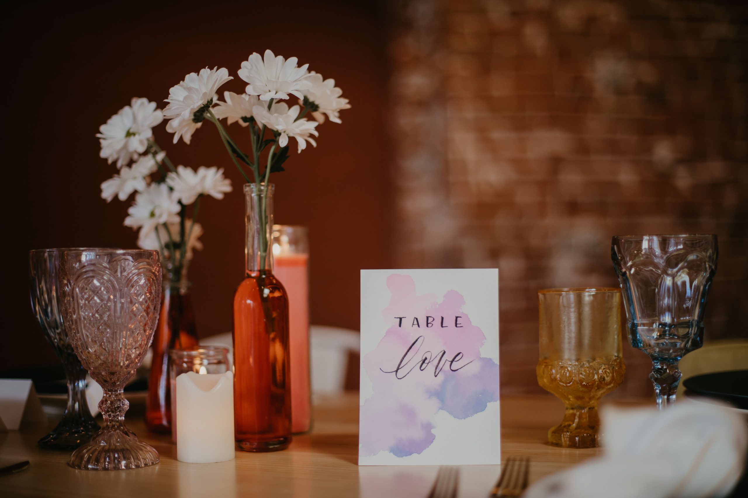 Colorful table number
