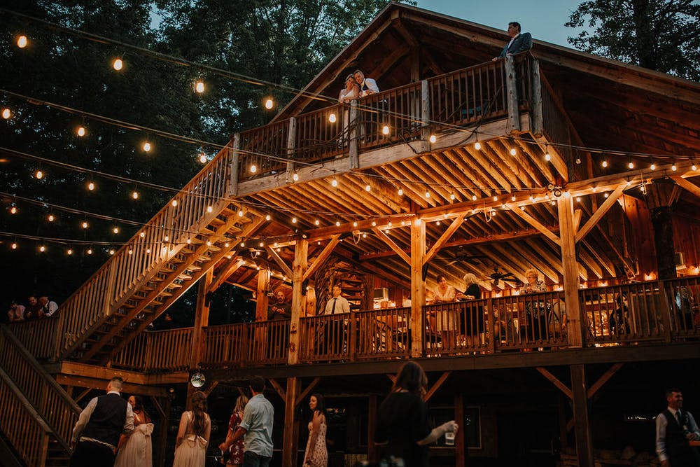 Grand barn with lights