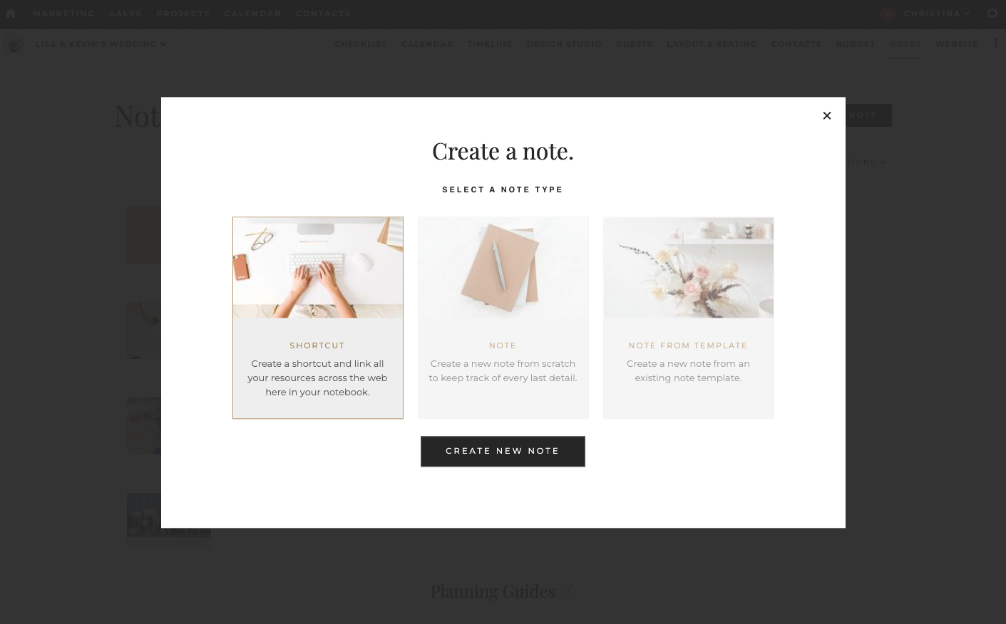 create a new note