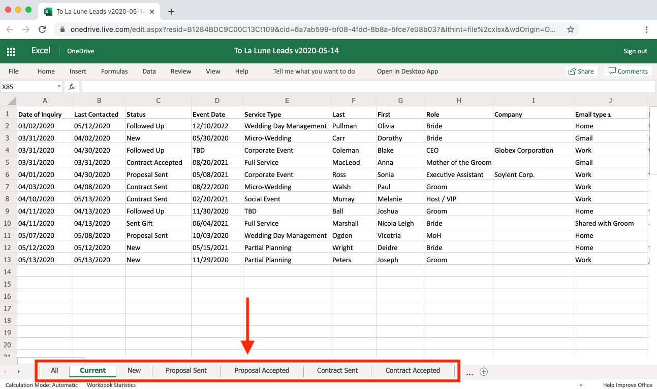 Excel Spreadsheet