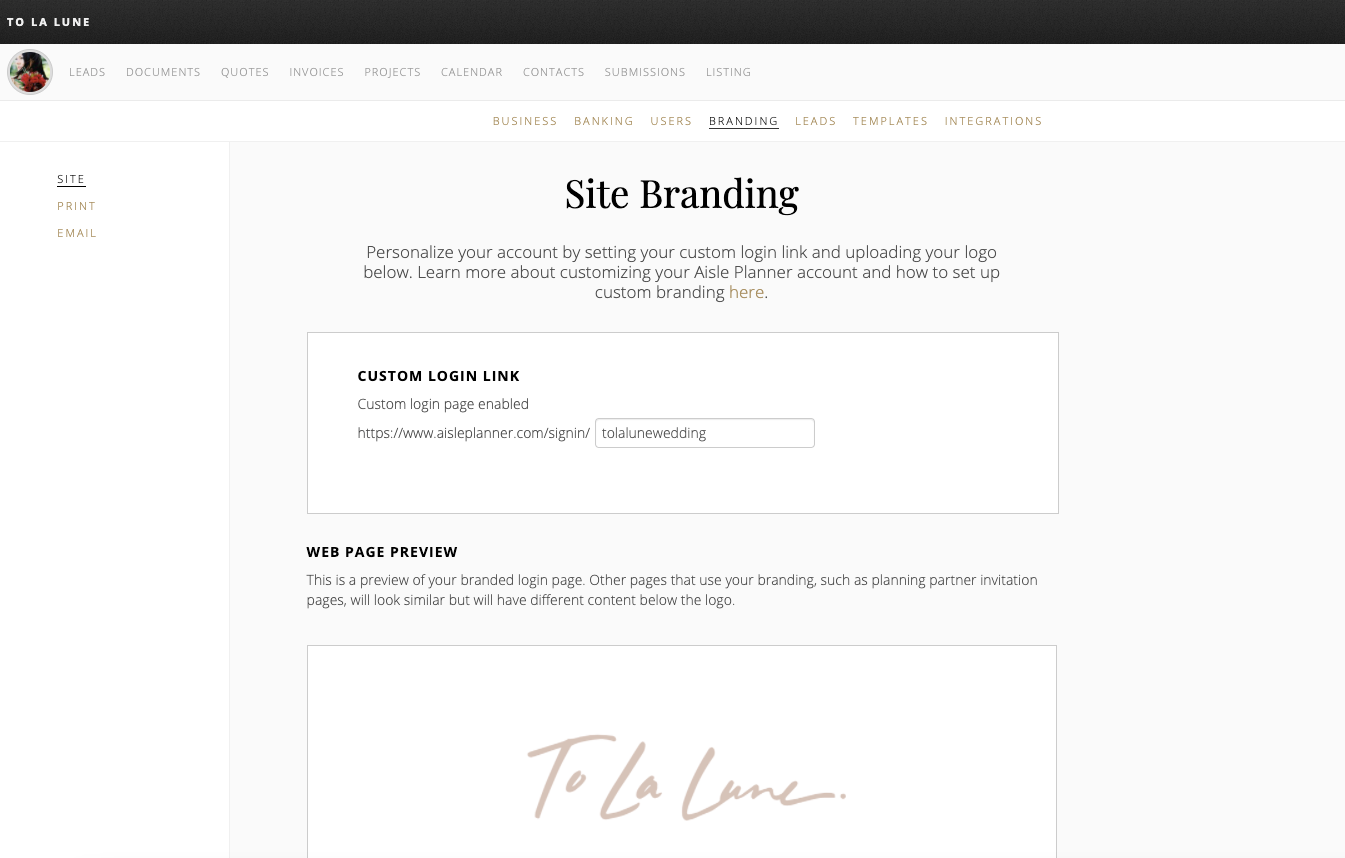 site branding screenshot