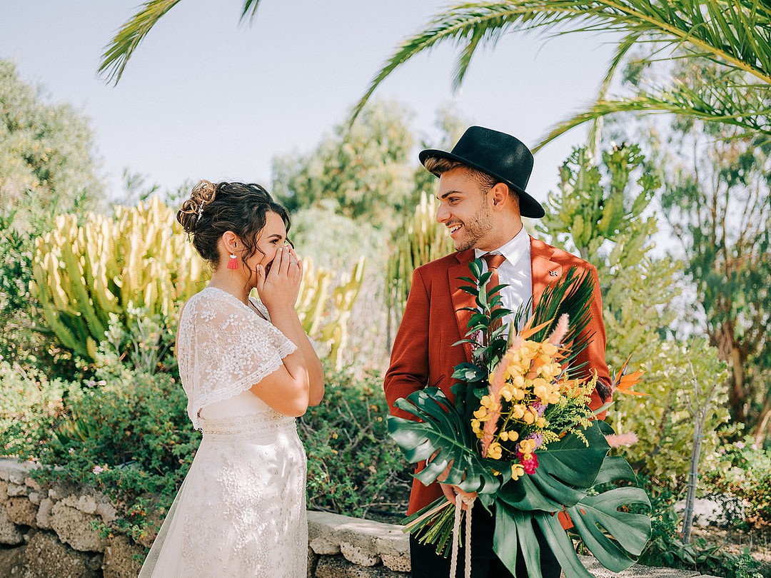 Couple looking at each other 