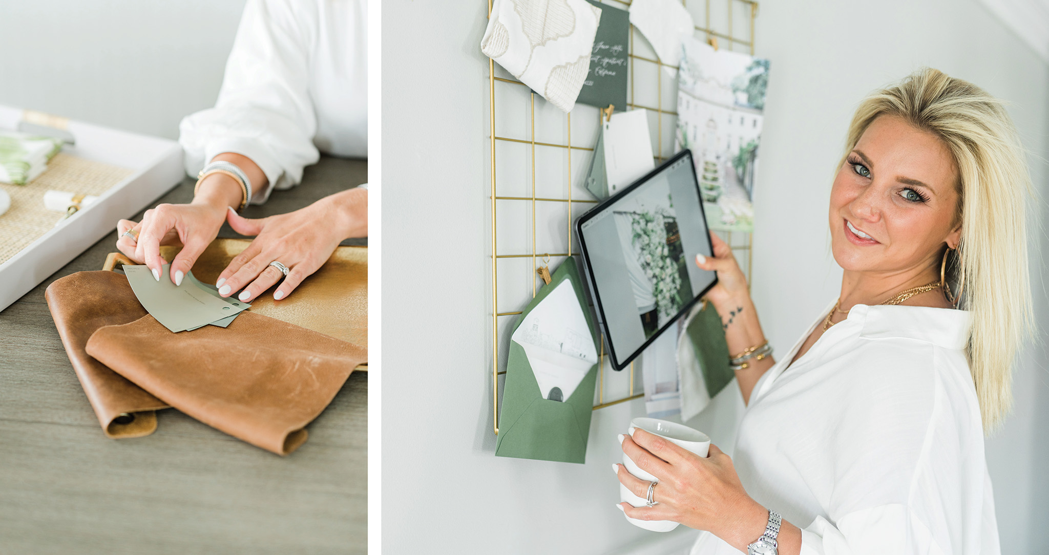 Planner looking at color palettes