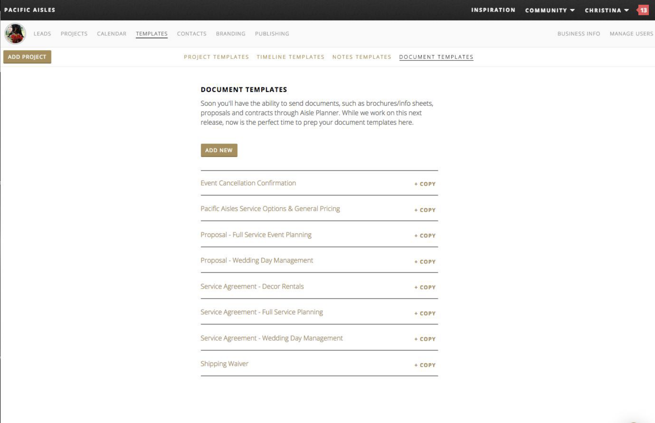 Document template