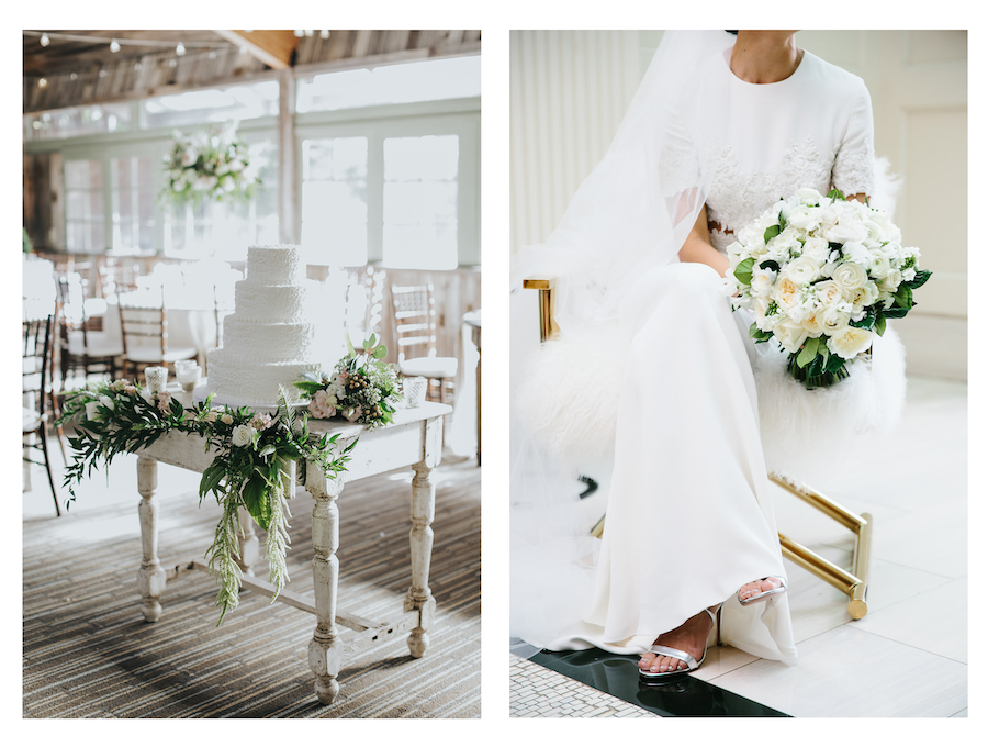 bouquet and cake