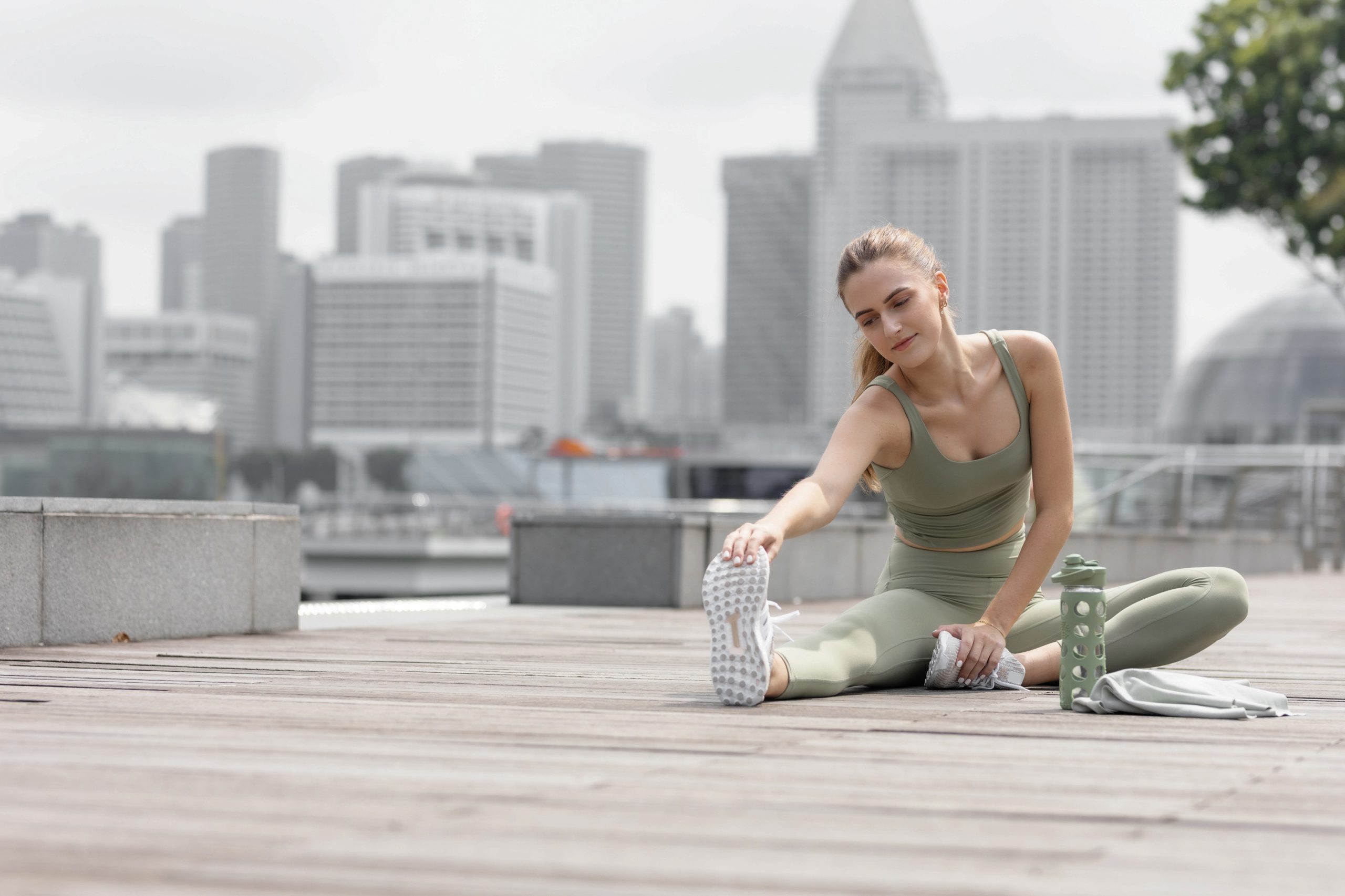 Woman stretching